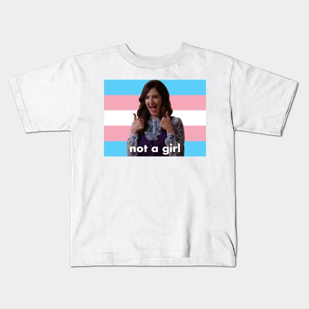 Trans Janet “Not a Girl” (The Good Place) Kids T-Shirt by bunky